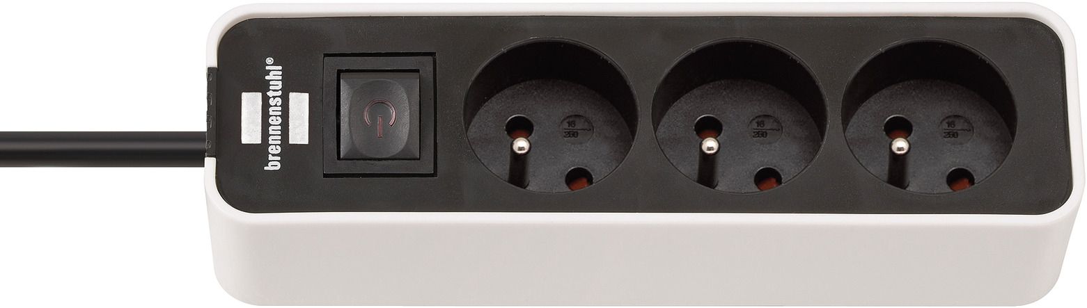 Multiprise 3 prises FR avec interrupteur, blanc
