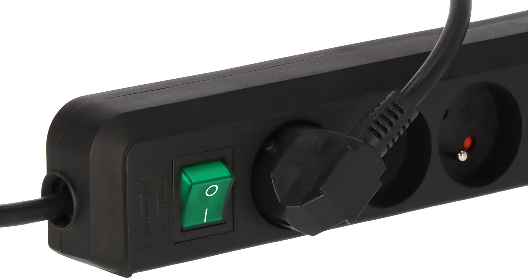 Multiprise Eco-Line 8 prises avec interrupteur, noire, 3m H05VV-F 3G1,5
