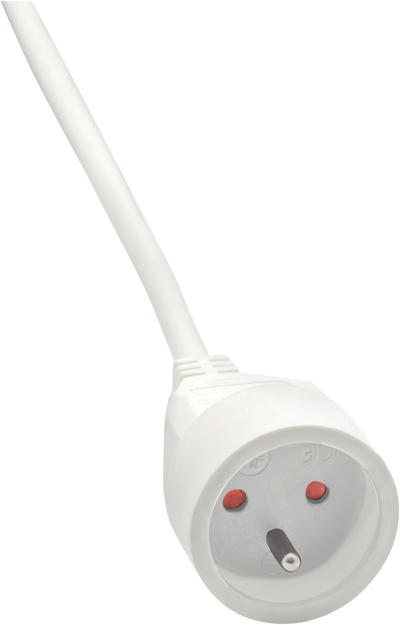 Brennenstuhl rallonge électrique 2m avec fiche plate (câble h05vv-f 3g1,5,  ip20), blanc BRE3281858210224 - Conforama